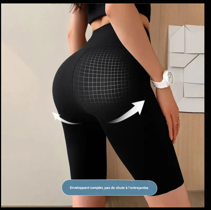 🧘♀️ Short Sport Femme Taille Haute Push-Up – Sans Couture, Yoga & Fitness (M à XL)