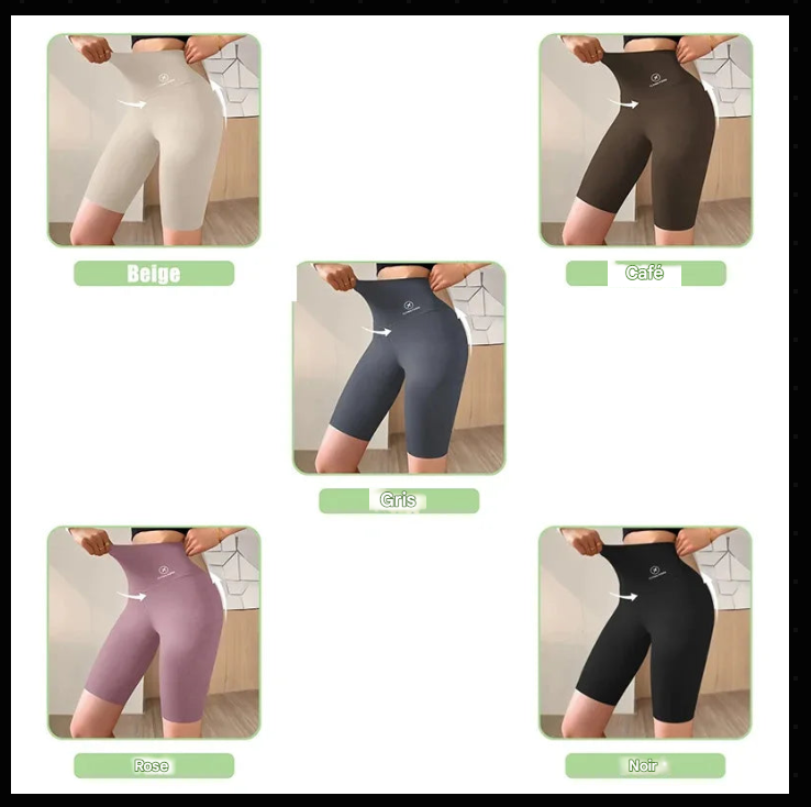 🧘♀️ Short Sport Femme Taille Haute Push-Up – Sans Couture, Yoga & Fitness (M à XL)