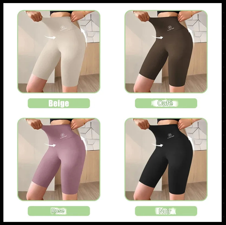 🧘♀️ Short Sport Femme Taille Haute Push-Up – Sans Couture, Yoga & Fitness (M à XL)
