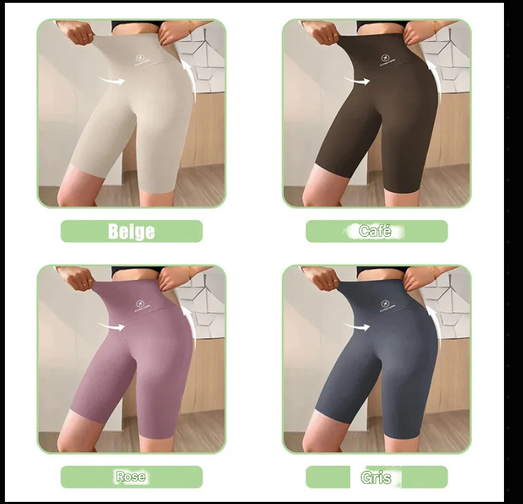 🧘♀️ Short Sport Femme Taille Haute Push-Up – Sans Couture, Yoga & Fitness (M à XL)
