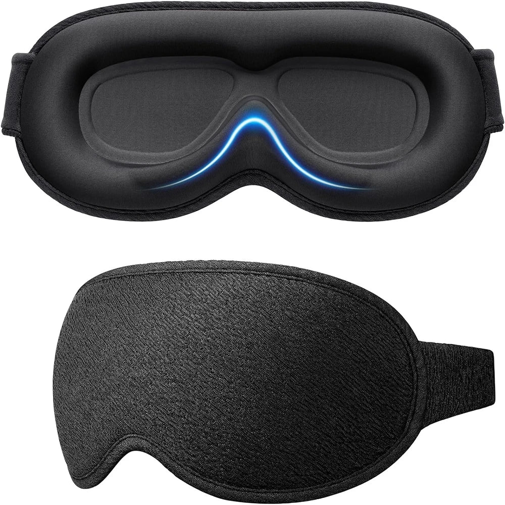 Masque de Sommeil 3D Ergonomique – 100 % Opaque, Ultra Confortable, Mousse à Mémoire de Forme