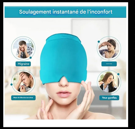 Casquette de Soulagement Migraine – Thérapie Chaud/Froid | Casque Gel Compressible 360°