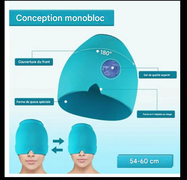 Casquette de Soulagement Migraine – Thérapie Chaud/Froid | Casque Gel Compressible 360°