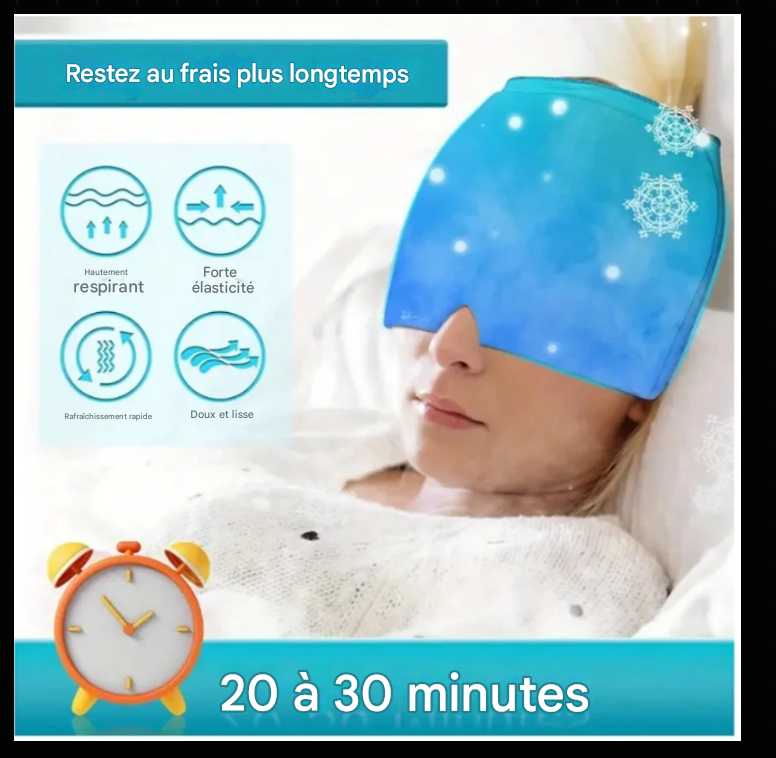 Casquette de Soulagement Migraine – Thérapie Chaud/Froid | Casque Gel Compressible 360°