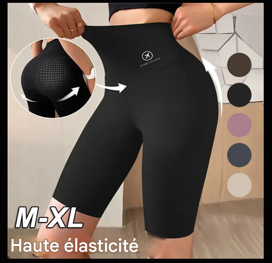 🧘‍♀️ Short Sport Femme Taille Haute Push-Up – Sans Couture, Yoga & Fitness (M à XL)