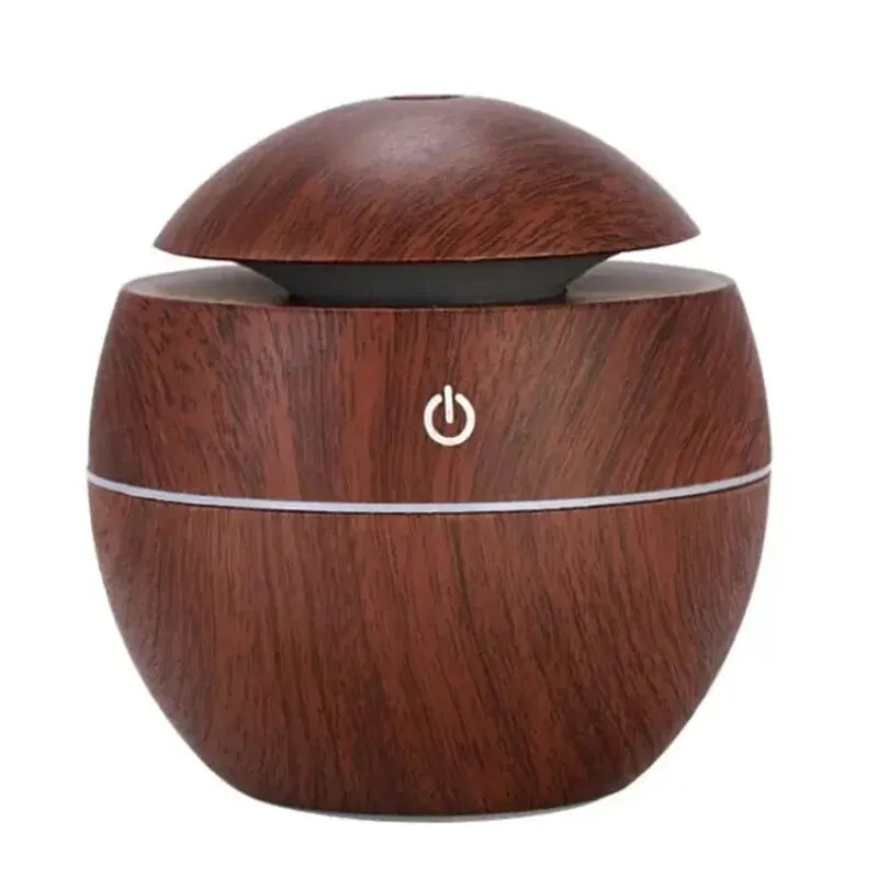 Diffuseur d’Huiles Essentielles USB – Humidificateur Ultrasonique Bois Mini | Brumisateur Silencieux LED