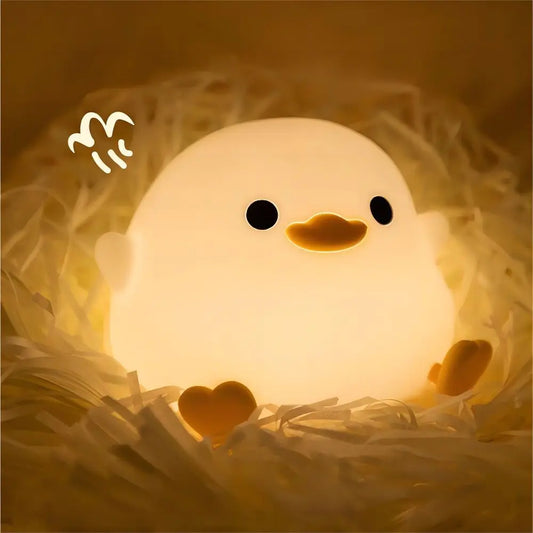 Veilleuse Silicone Canard – Lampe de Nuit Tactile Rechargeable USB pour Enfants avec Minuteur – Décoration Chambre et Cadeau Animaux