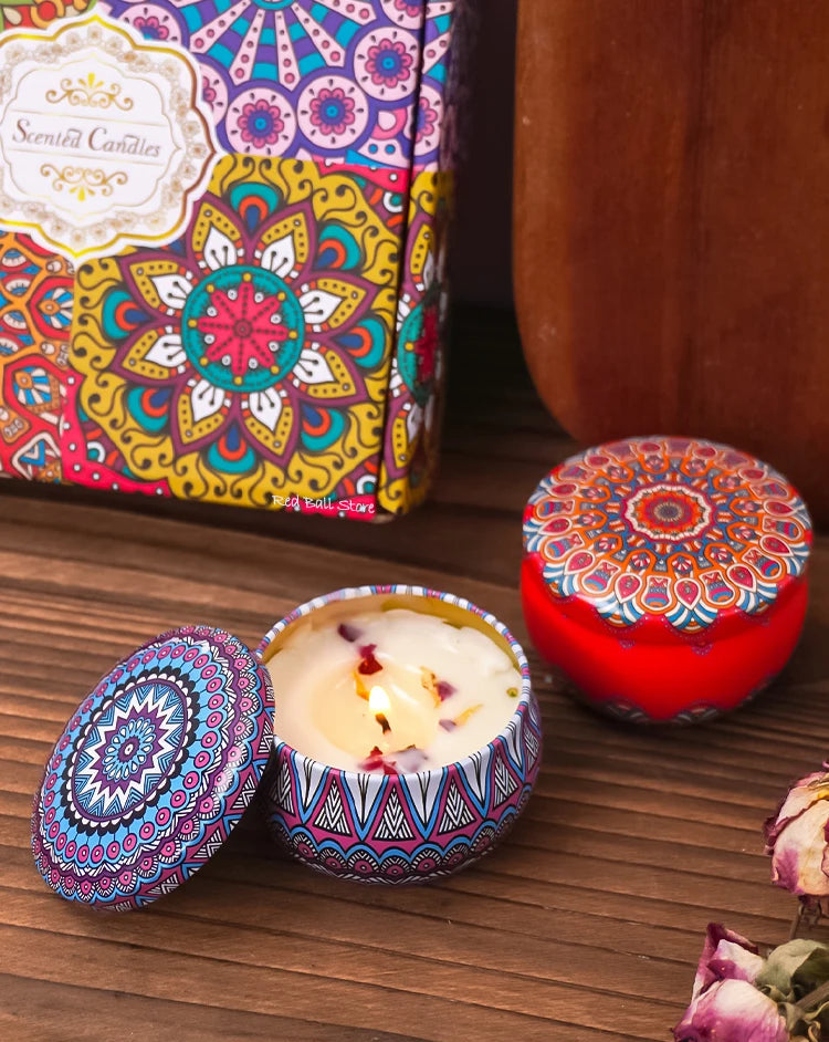 Coffret 4 Bougies Parfumées – Élégantes & Romantiques – Cadeau Bien-Être