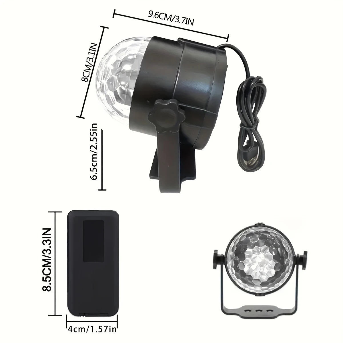 Disco Ball LED RGB – Lampe de Soirée Rotative à Effets Sonores | Idéal Mariages, Anniversaires, Fêtes