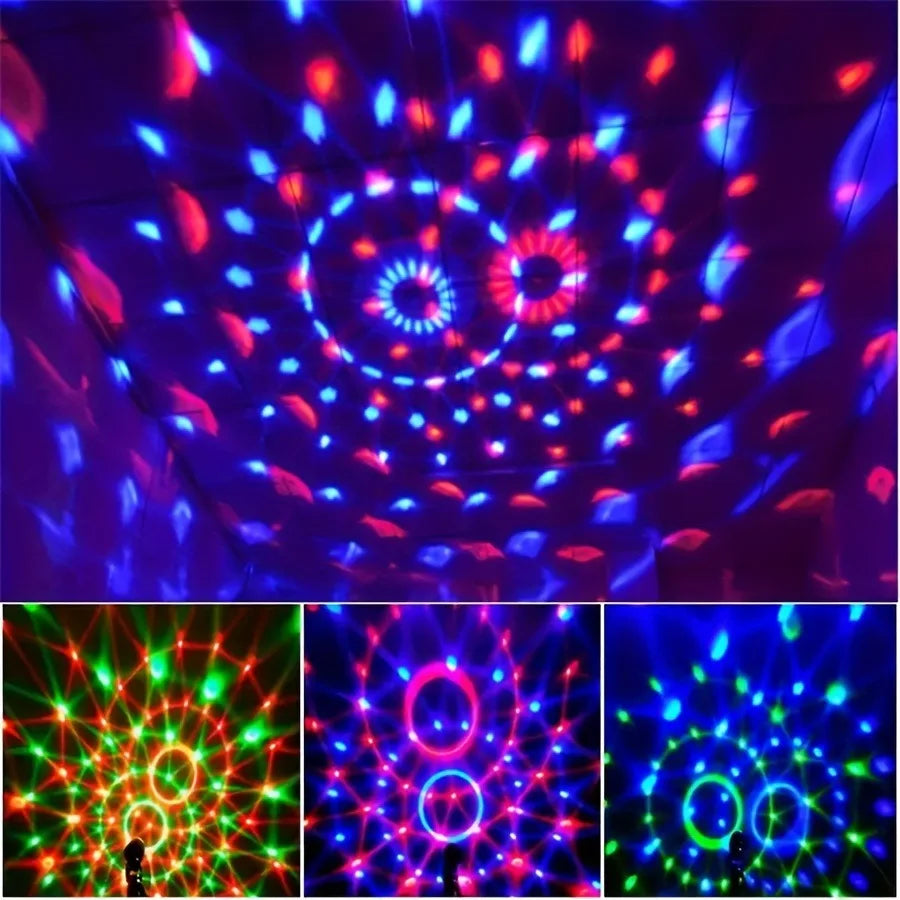 Disco Ball LED RGB – Lampe de Soirée Rotative à Effets Sonores | Idéal Mariages, Anniversaires, Fêtes