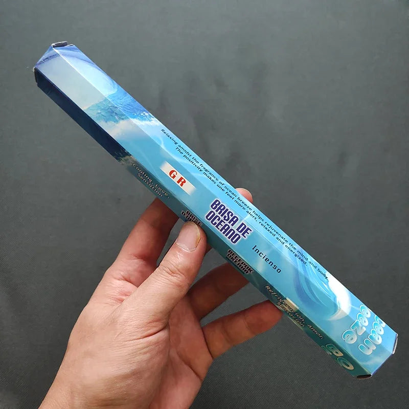 Encens Indien Naturel – 20 Bâtonnets Sauge Blanche, Lavande, Brise Marine | Méditation, Yoga, Purification