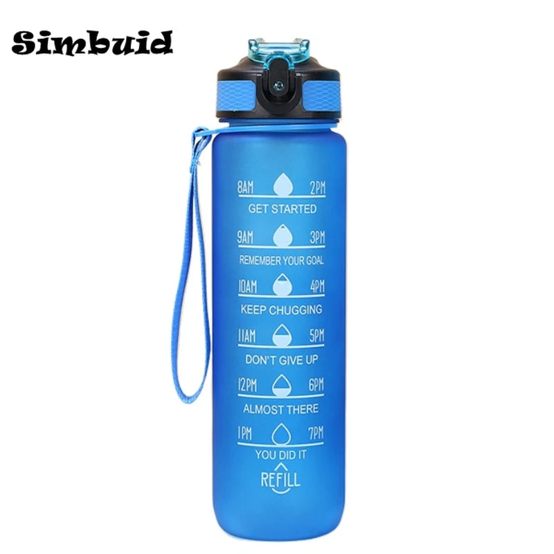 Bouteille d'Eau Sport 3 Tailles – Graduation Motivation avec Marquage Horaire et Anti-Fuite | Bouteille de Sport pour Gym et Outdoor