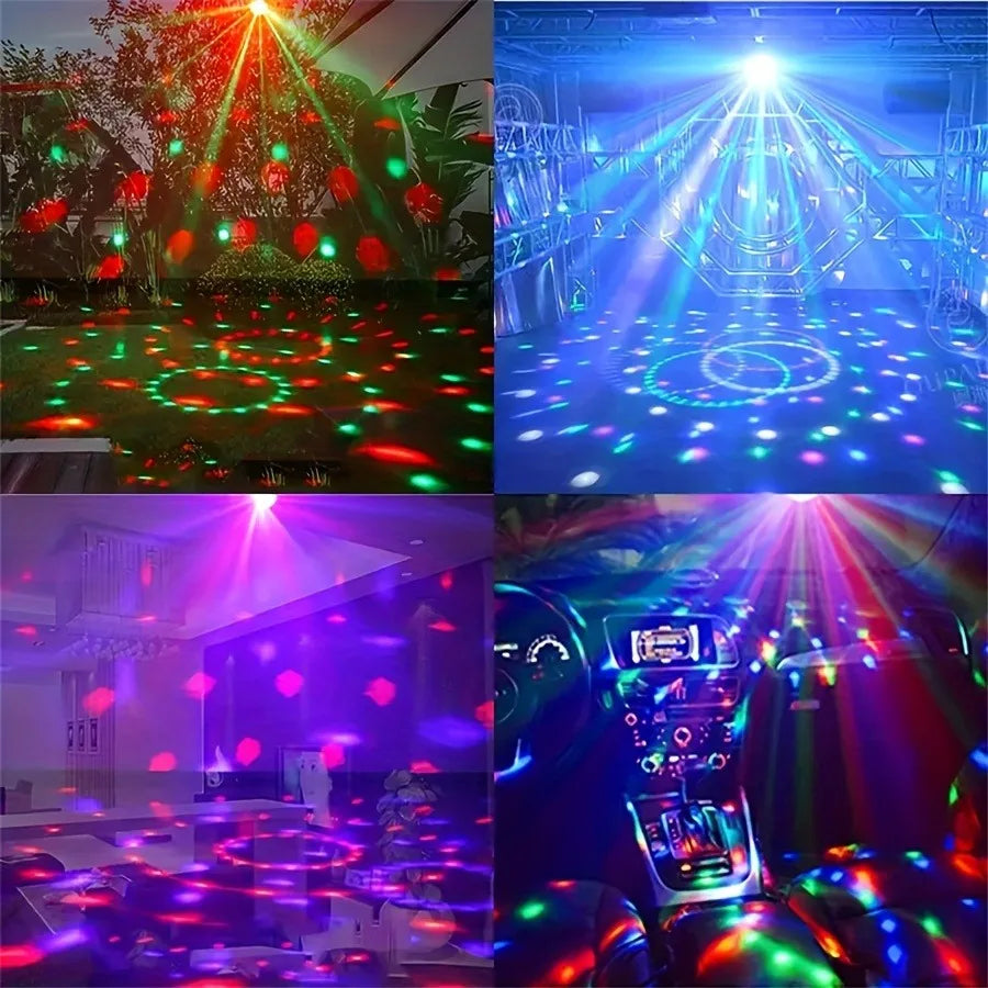 Disco Ball LED RGB – Lampe de Soirée Rotative à Effets Sonores | Idéal Mariages, Anniversaires, Fêtes