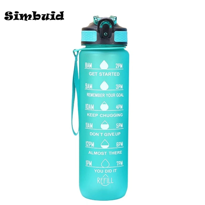 Bouteille d'Eau Sport 3 Tailles – Graduation Motivation avec Marquage Horaire et Anti-Fuite | Bouteille de Sport pour Gym et Outdoor