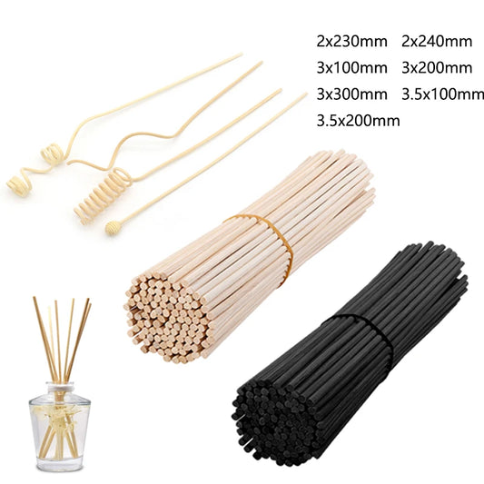 Bâtonnets Diffuseur de Parfum en Rotin – Recharge Aromathérapie DIY | 5 à 100 Pièces, 2-3,5 mm, 30 cm