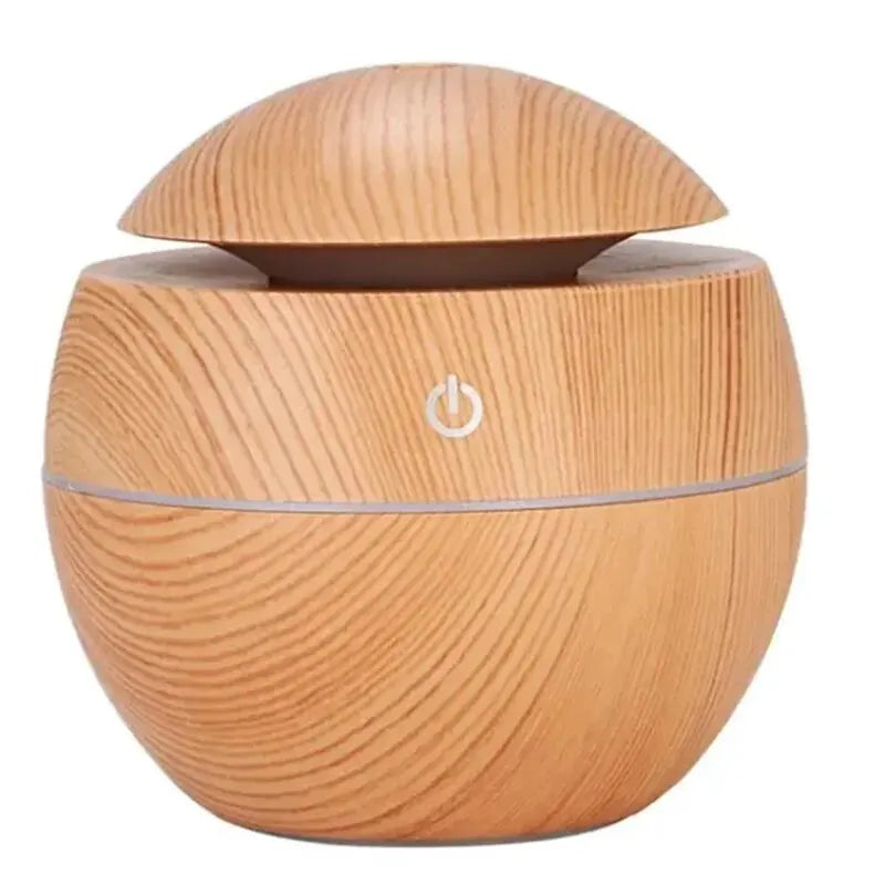 Diffuseur d’Huiles Essentielles USB – Humidificateur Ultrasonique Bois Mini | Brumisateur Silencieux LED