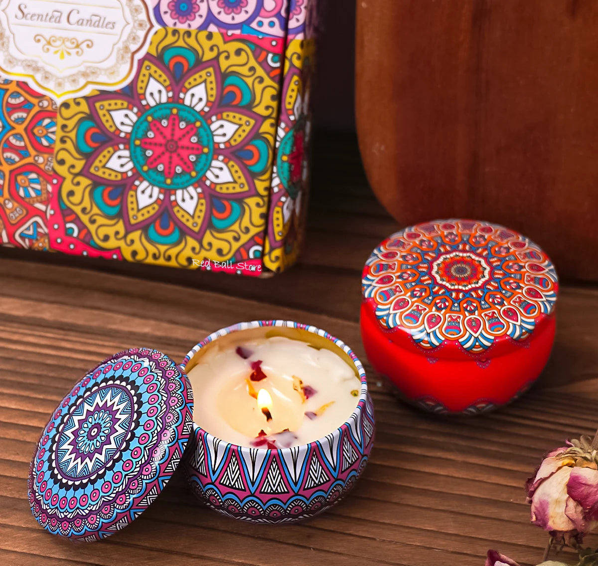 Coffret 4 Bougies Parfumées – Élégantes & Romantiques – Cadeau Bien-Être