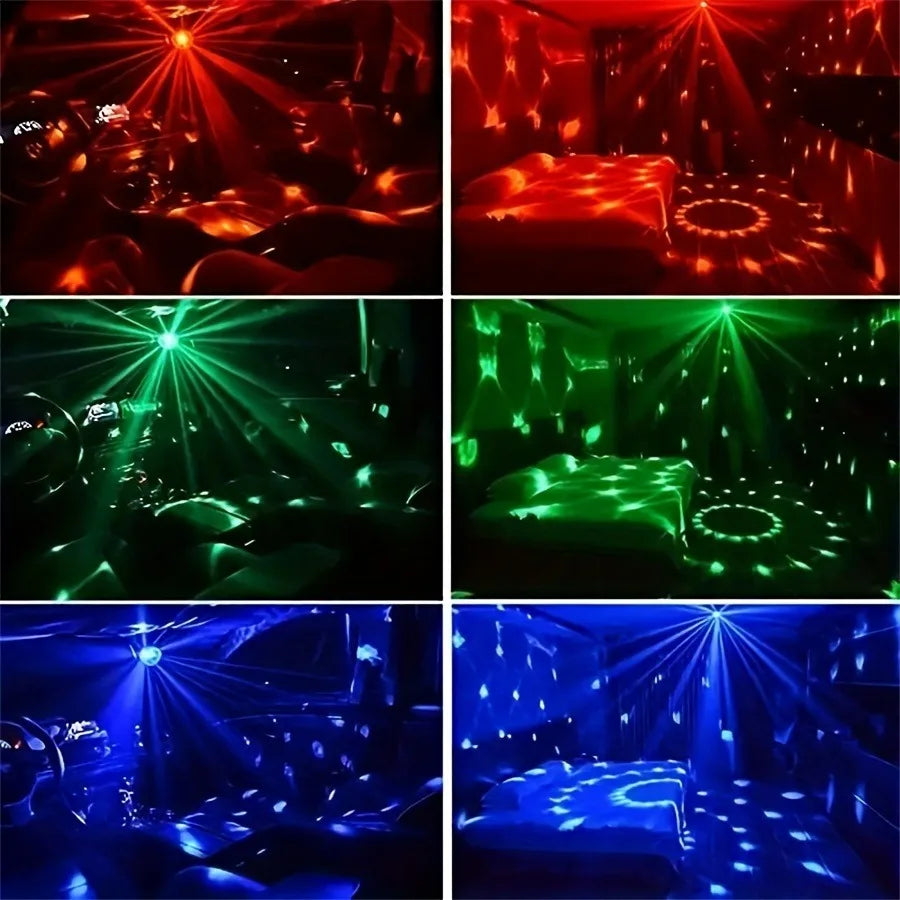 Disco Ball LED RGB – Lampe de Soirée Rotative à Effets Sonores | Idéal Mariages, Anniversaires, Fêtes